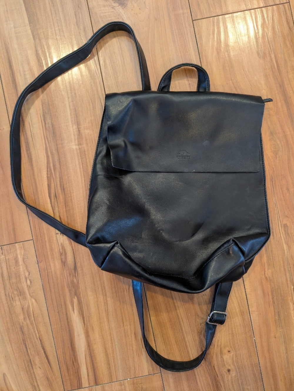 Roots 73 Black Vegan Leather Convertible Backpack Purse